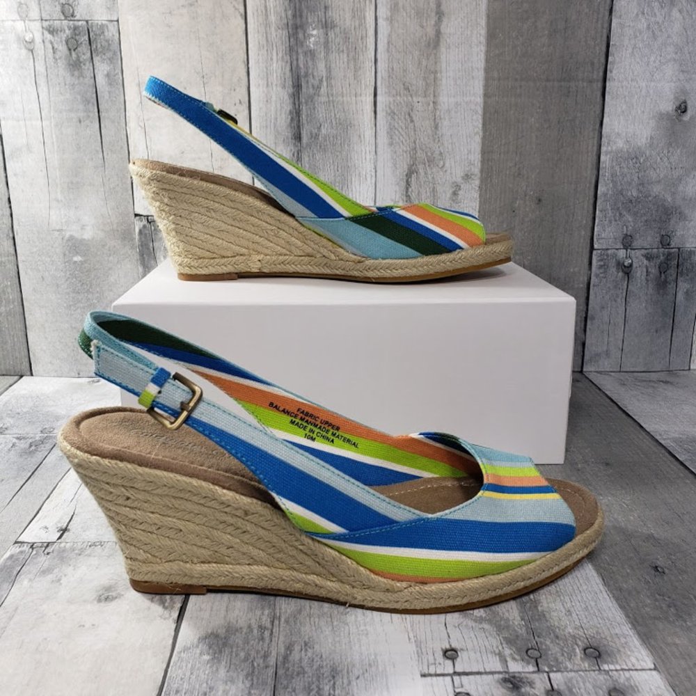 Coldwater Creek Espadrille Wedge Sandal NWOB Sz 10